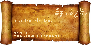 Szaller Ákos névjegykártya